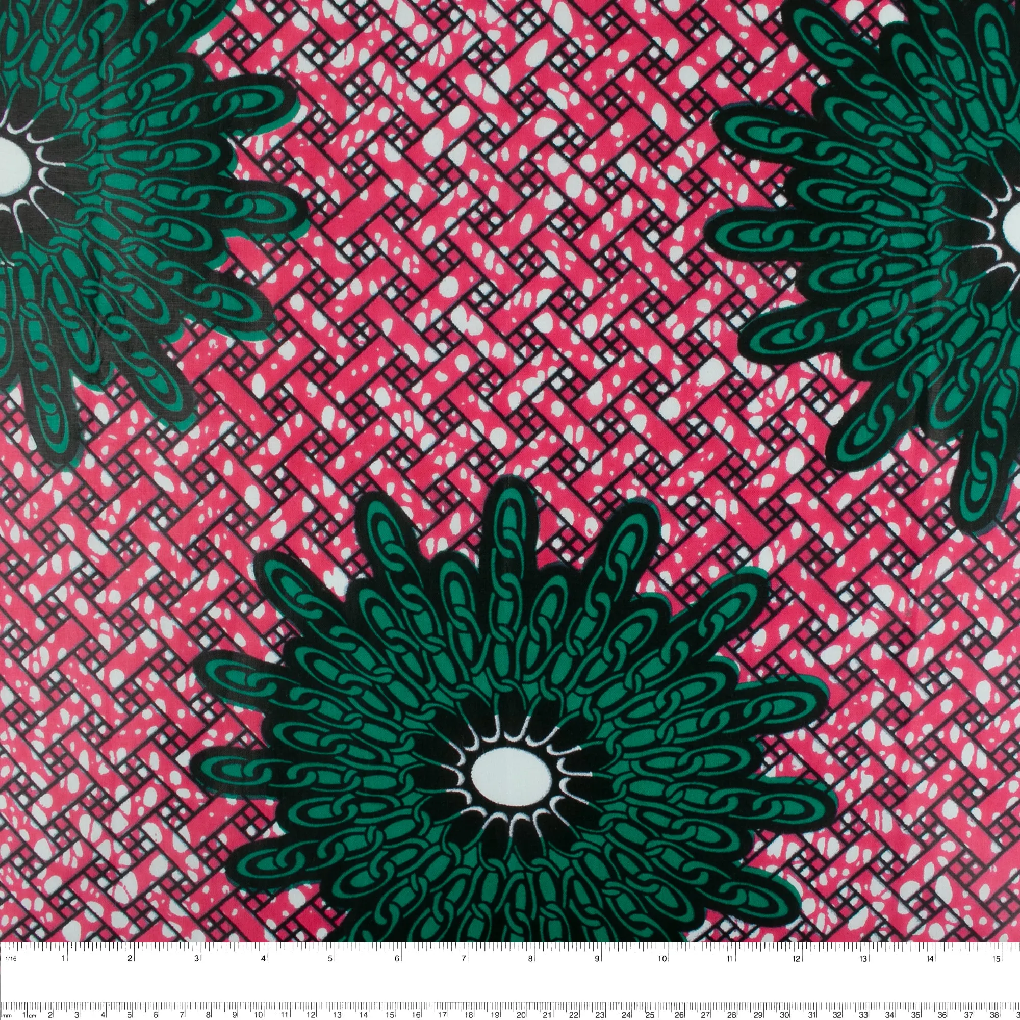 African Print - Trellis - Hot pink