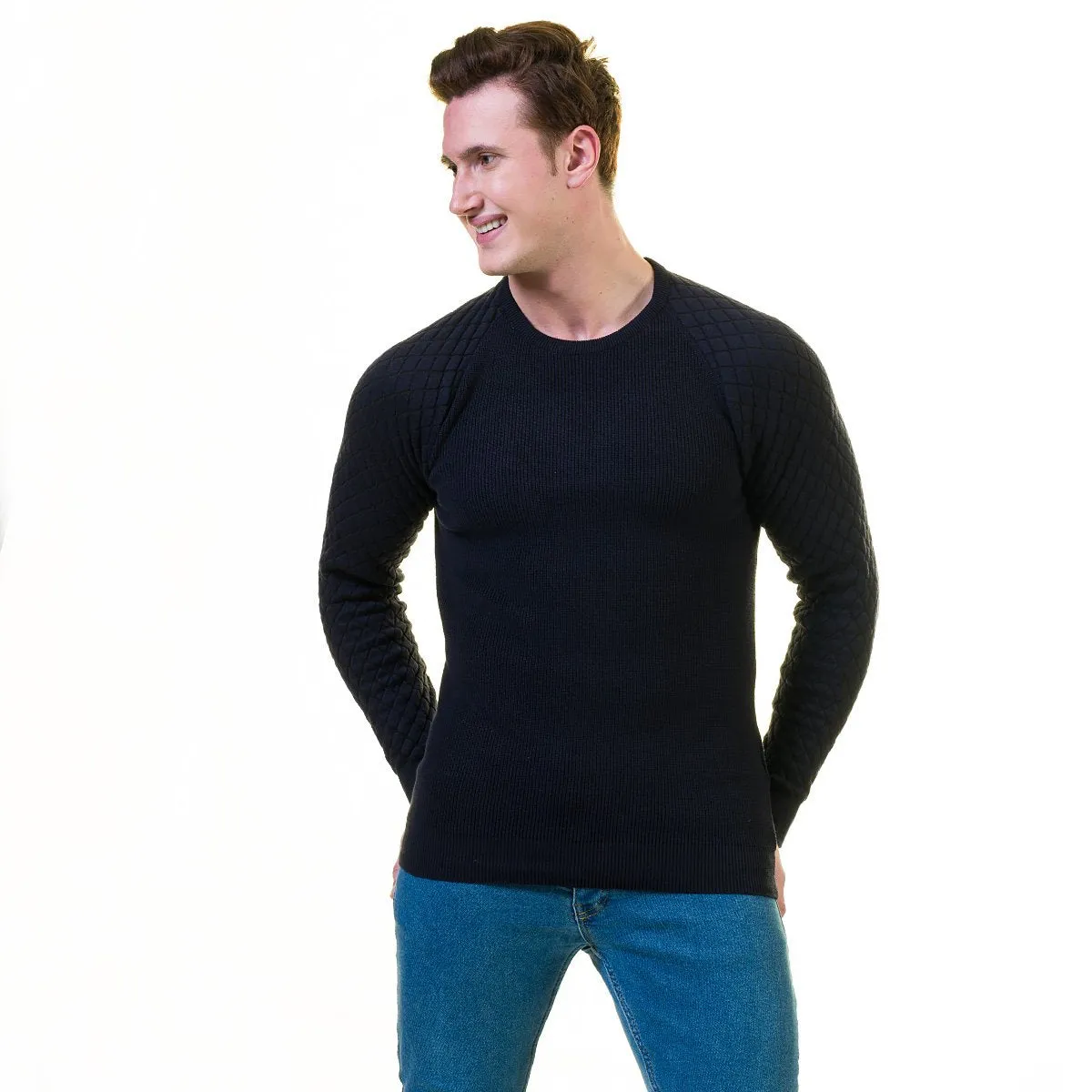 Black Check European Wool Luxury Zippered With Sweater Jacket Warm