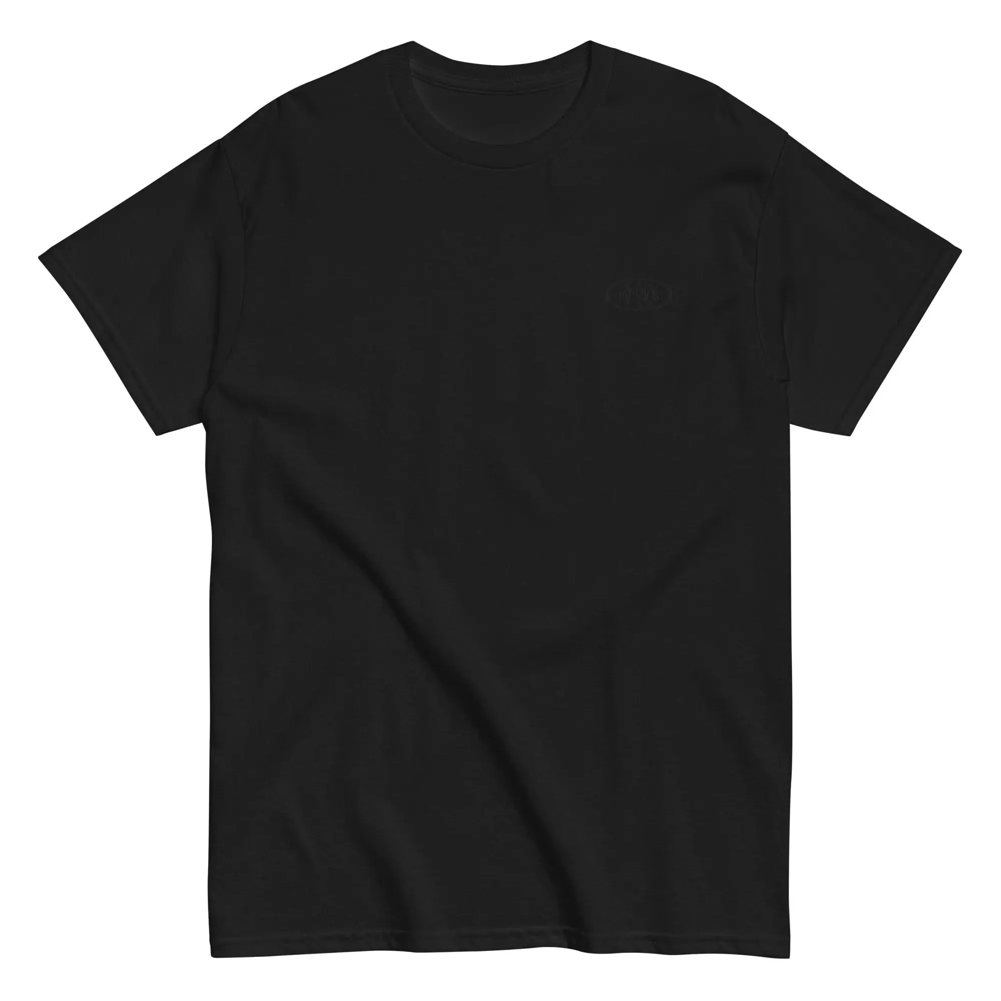 Black Embroidered Hominus Denim Numeric Star Logo Tee