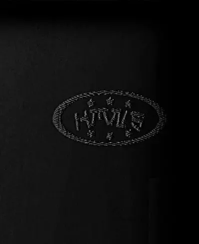 Black Embroidered Hominus Denim Numeric Star Logo Tee