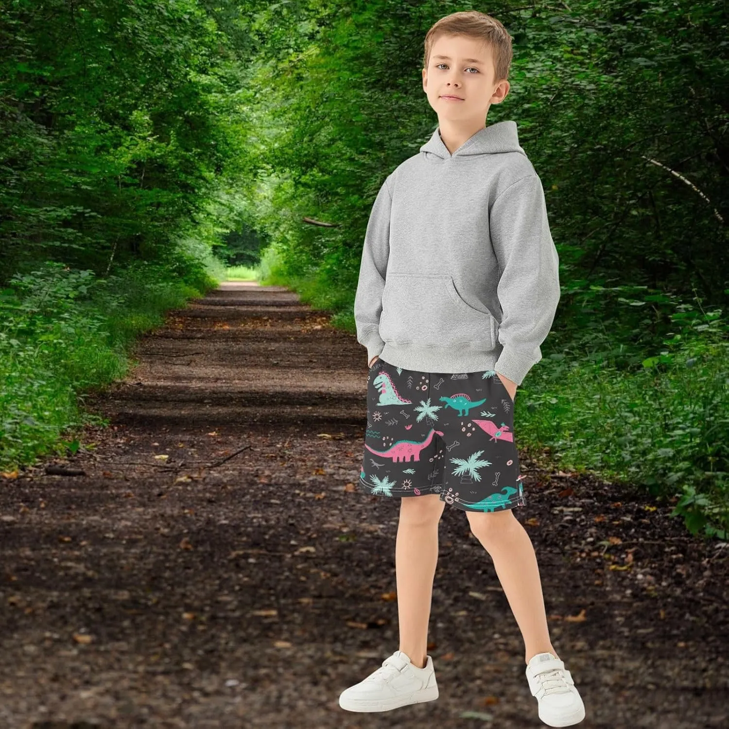 Boys Athletic Shorts Size 7-15 Boys' Casual Shorts with Pockets Elastic Waist Summer Kids Bottom for Sports Homewear