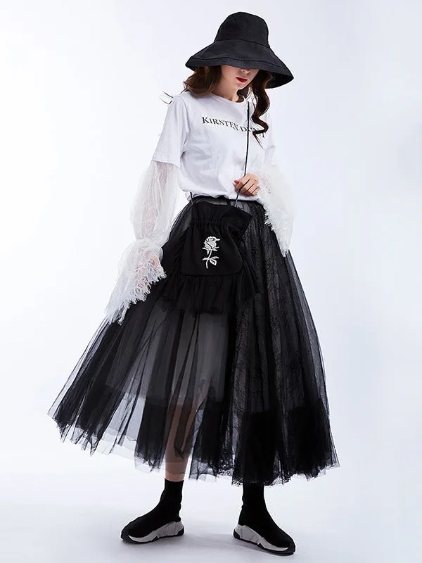 Casual Grenadine Bubble Skirt