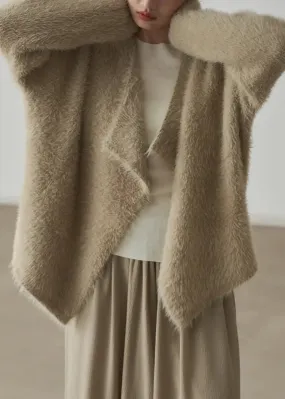 Classy Apricot  Cozy Mink Hair Knitted Cardigans Fall ML3233
