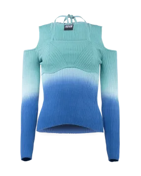 Cold Shoulder Ombre Sweater