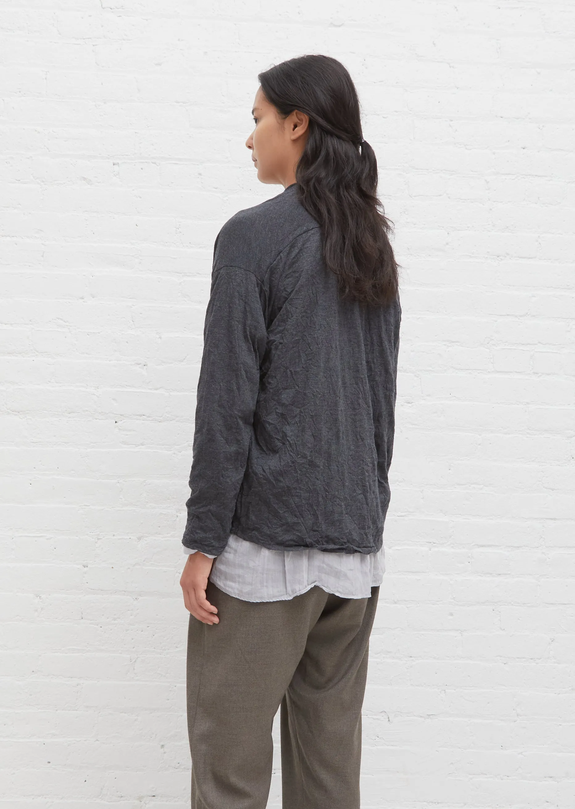 Cotton Wrinkle Finish Cardigan