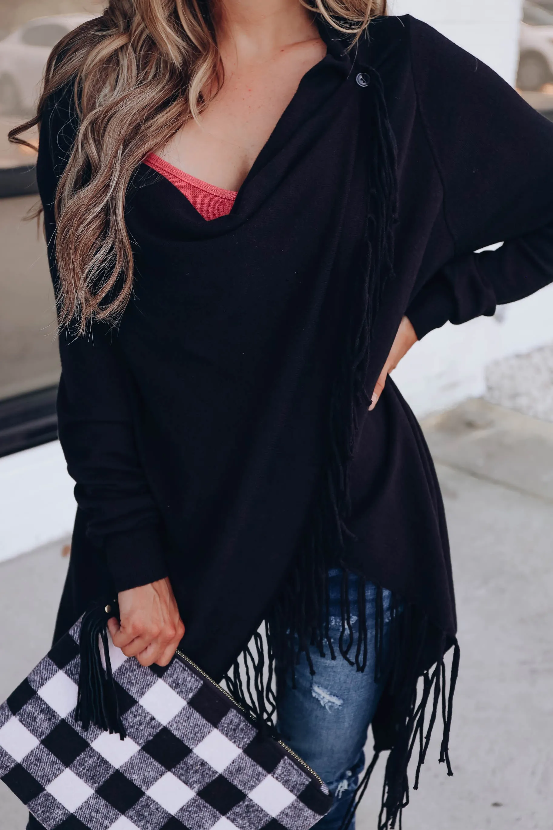 Cozy Crisscross Cardigan - Black