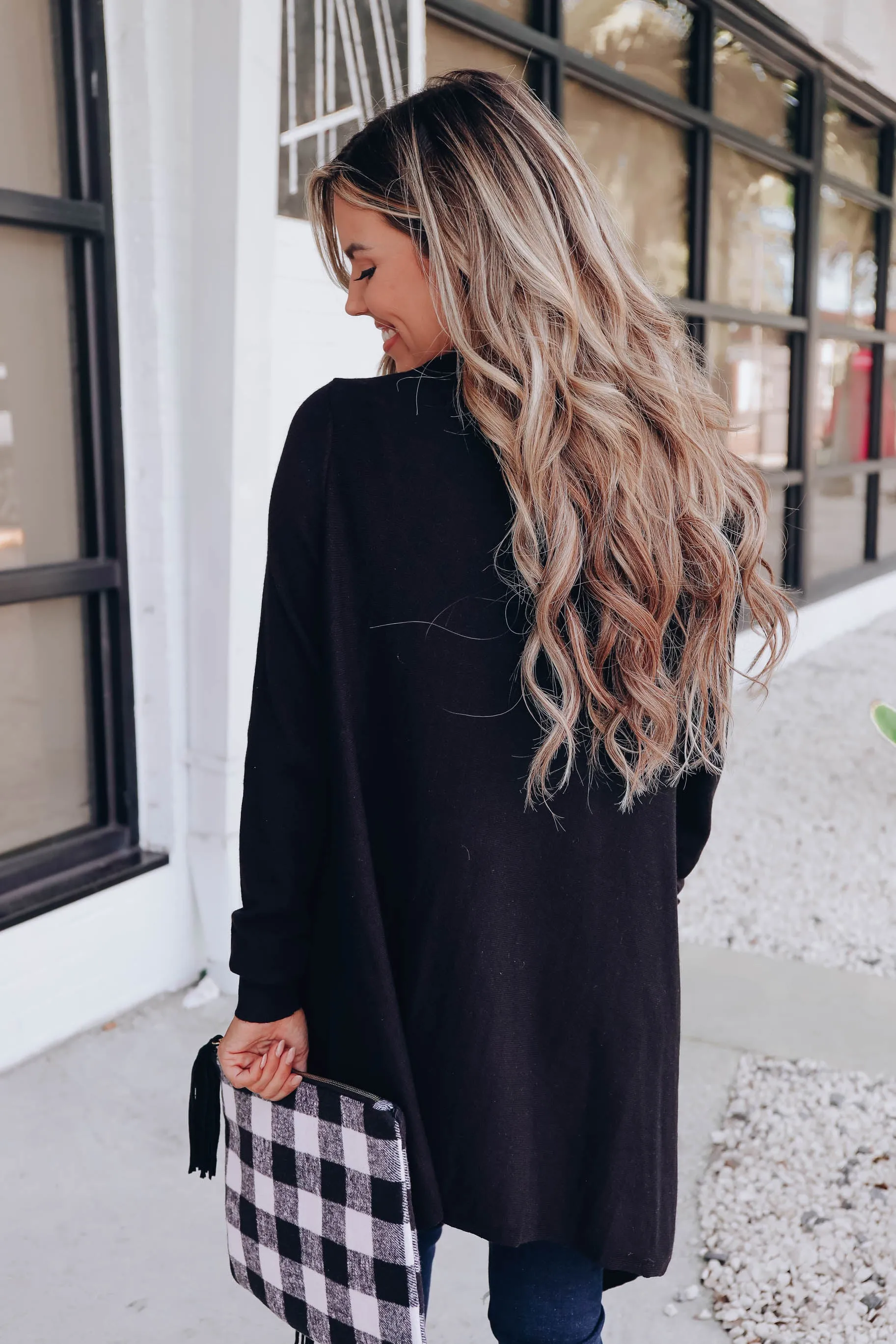 Cozy Crisscross Cardigan - Black