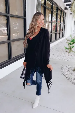 Cozy Crisscross Cardigan - Black