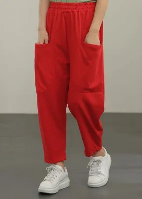 Elegant Red crop Harem  Pants Summer