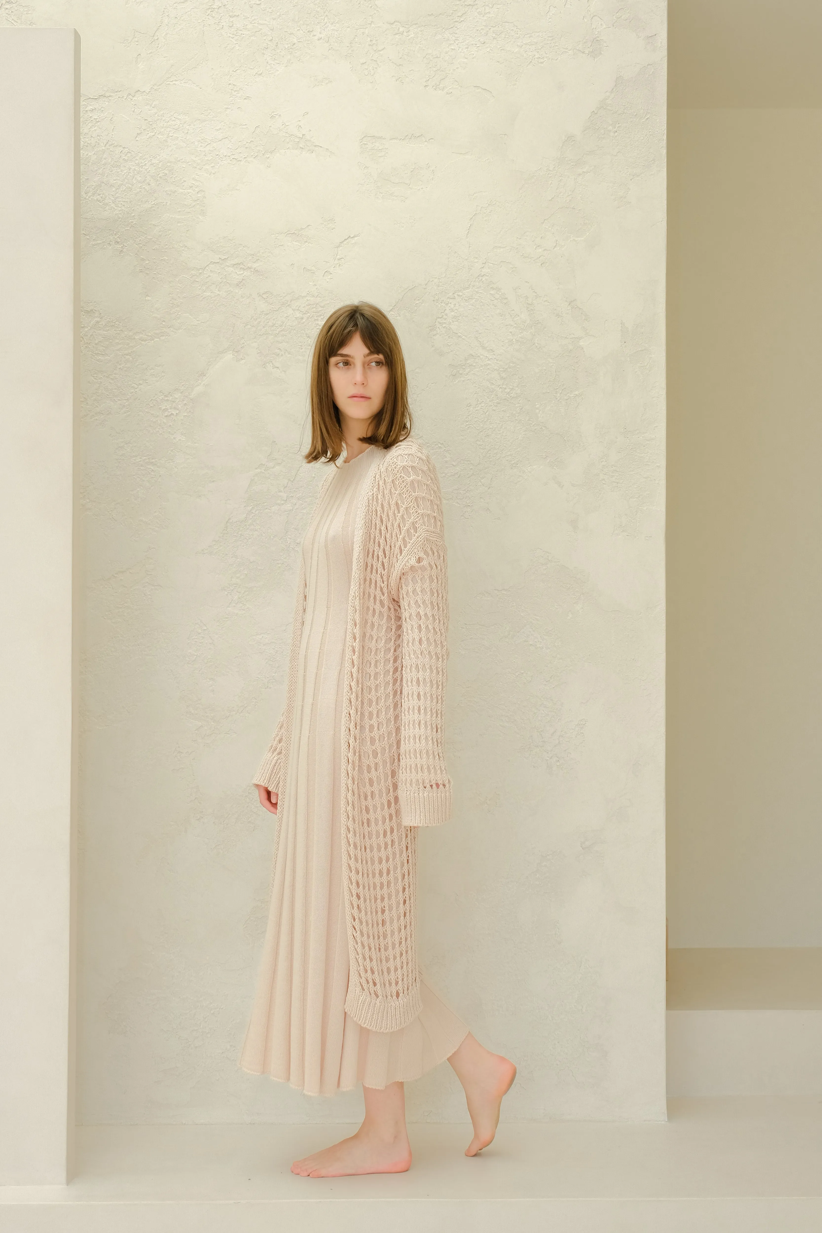Fine Cotton Crochet Maxi Cardigan