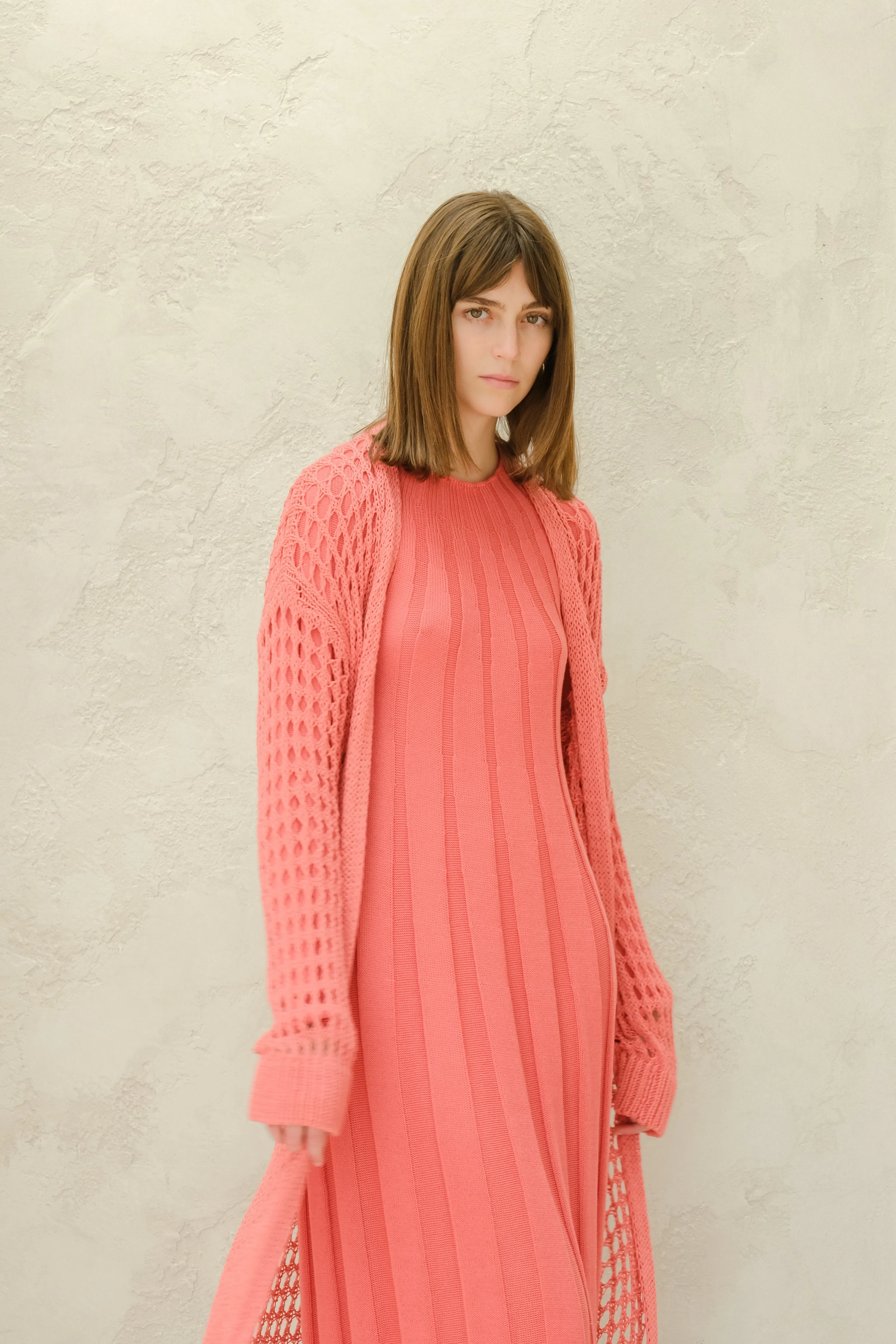 Fine Cotton Crochet Maxi Cardigan