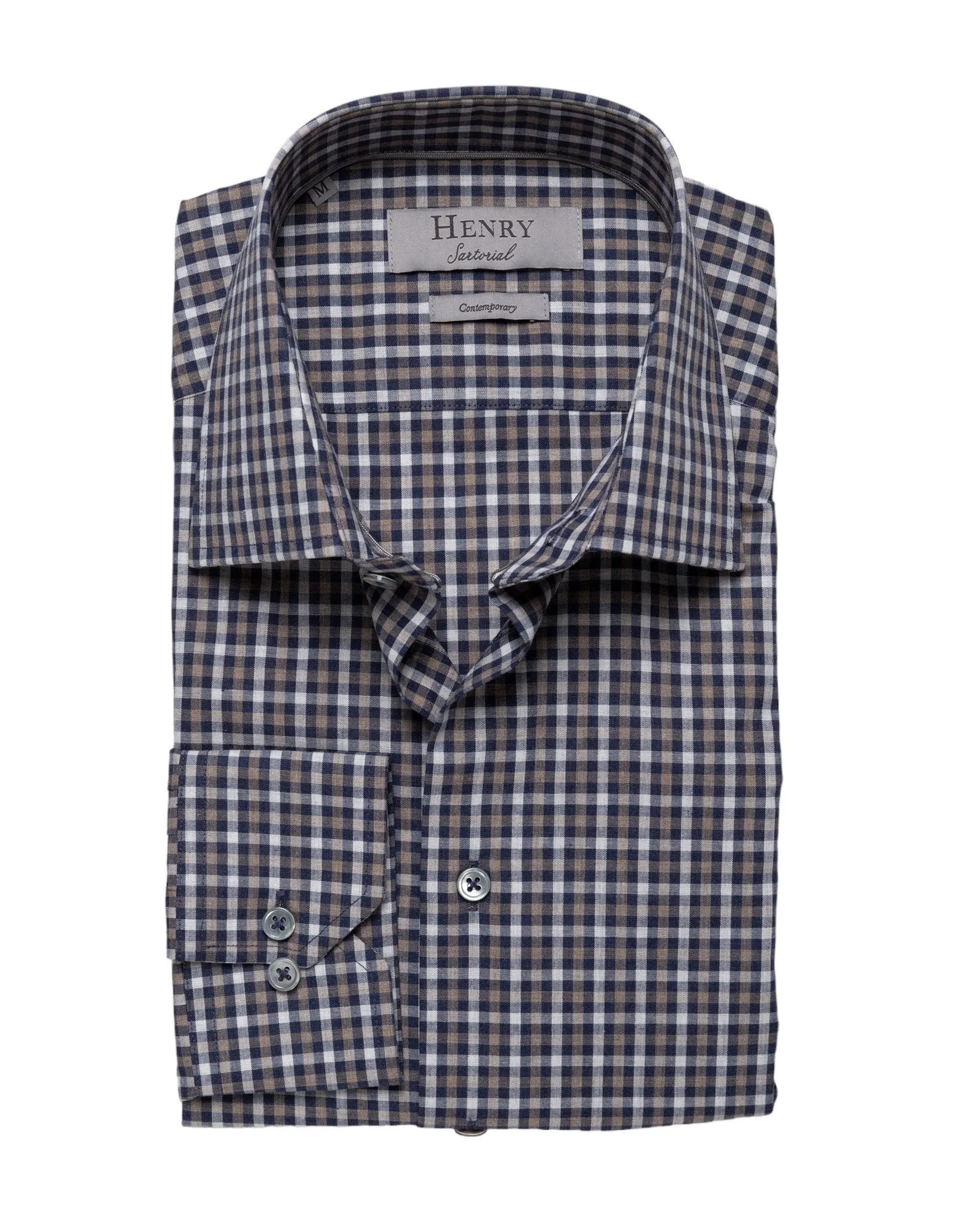 HENRY SARTORIAL Casual Check Shirt BLACK MULTI