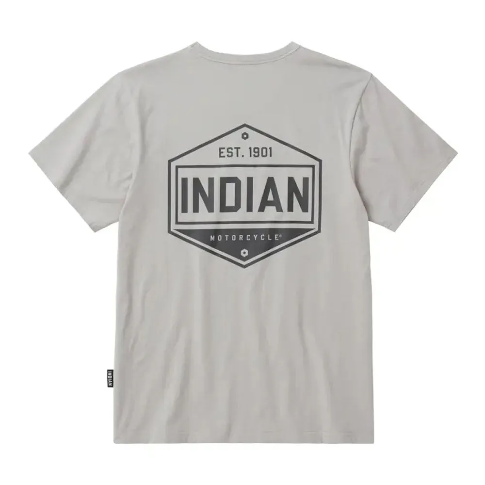 Indian Motorcycle  Polaris Mens Hexagon Graphic T-Shirt Tee Soft Lightweight Comfortable