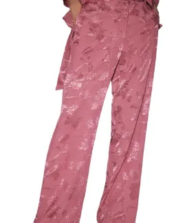 Jacquard High-Waisted Pants Pink
