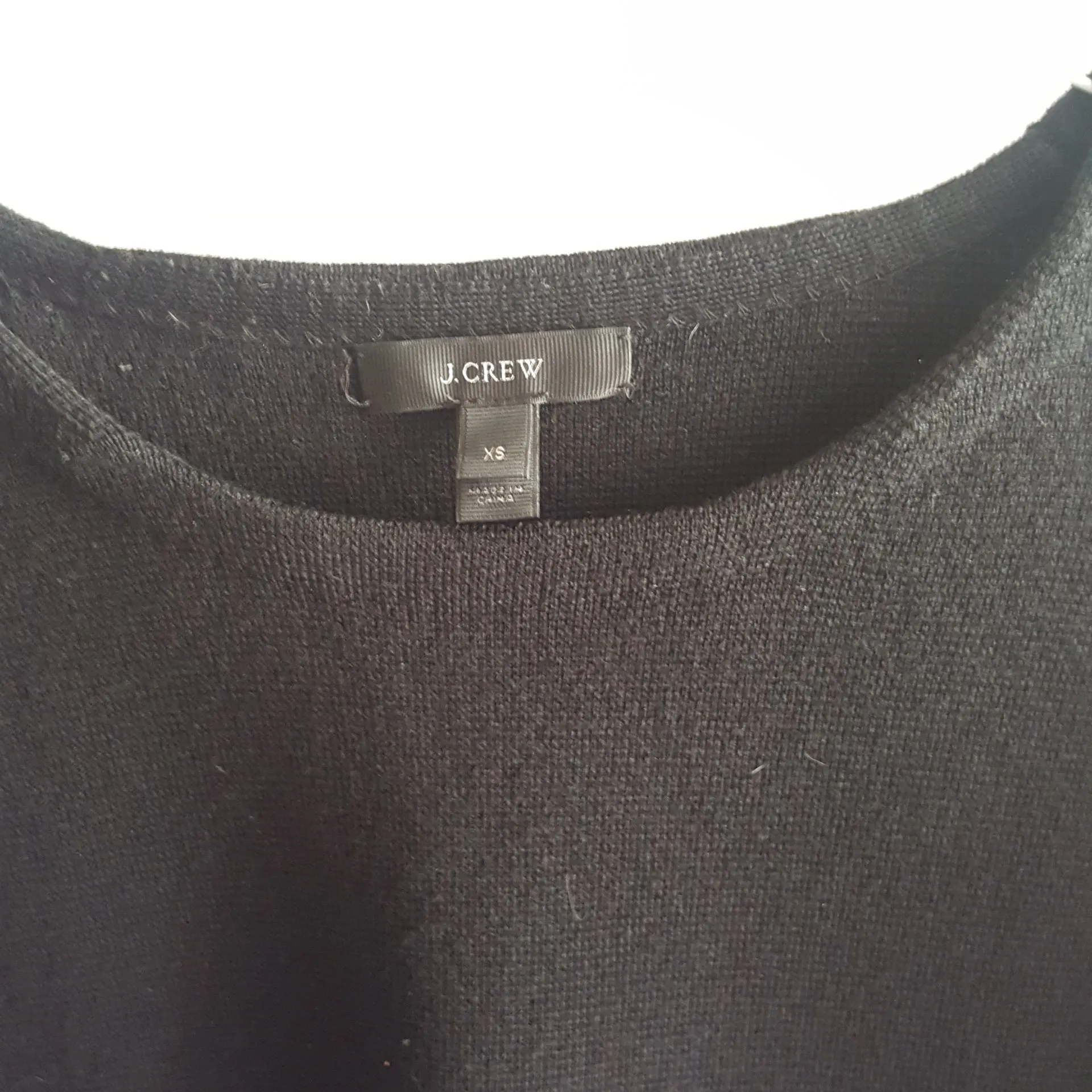J.Crew Merino Leather Pocket Sweater Black size  XS