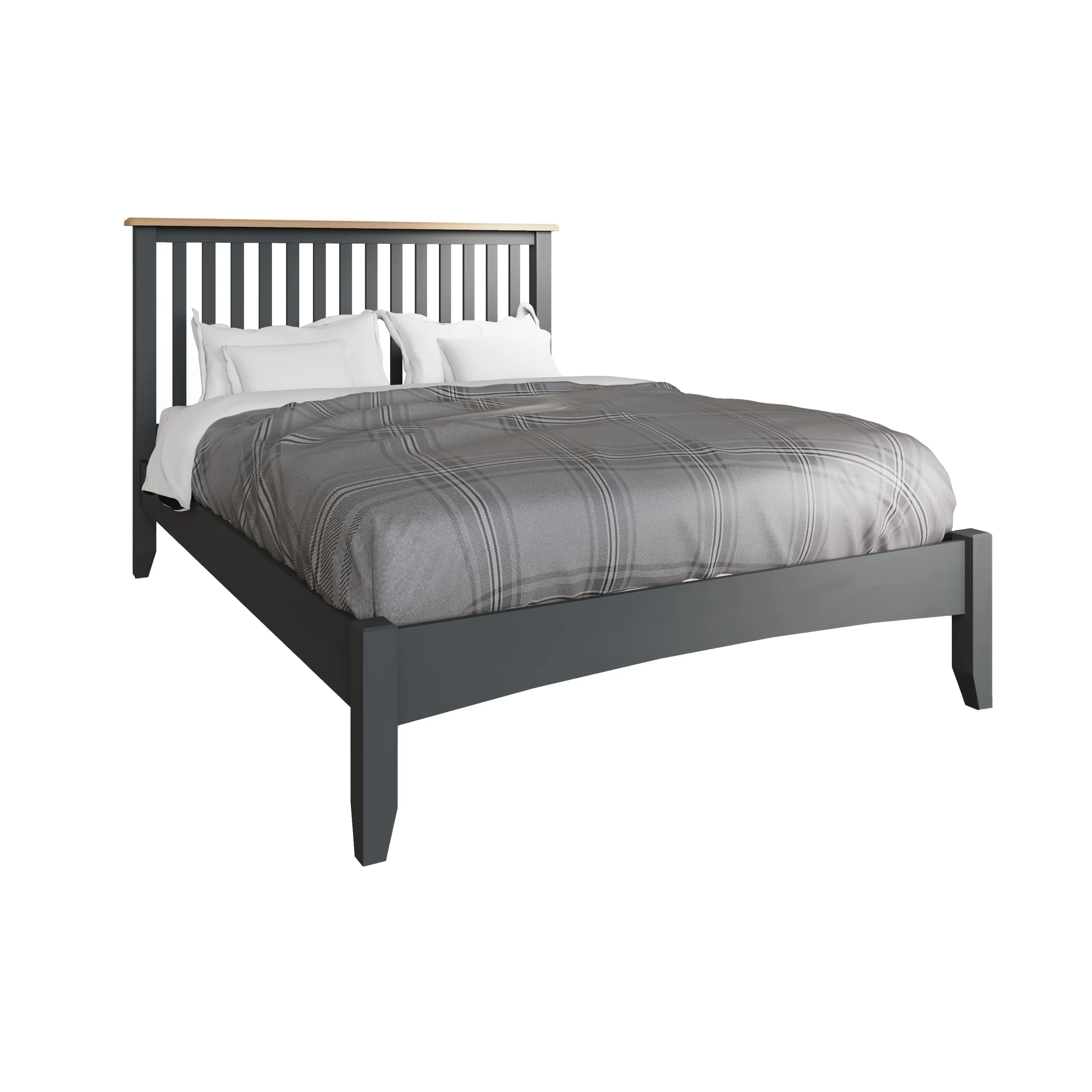 Malmesbury Grey Bed 4'6" Double 150 x 204 x 110 cm