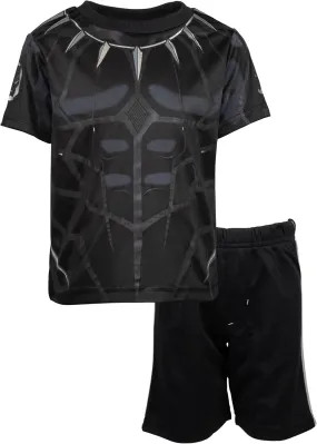 Marvel Avengers Captain America Iron Man Venom Hulk Cosplay Athletic T-Shirt and Shorts Outfit Set Toddler to Little Kid