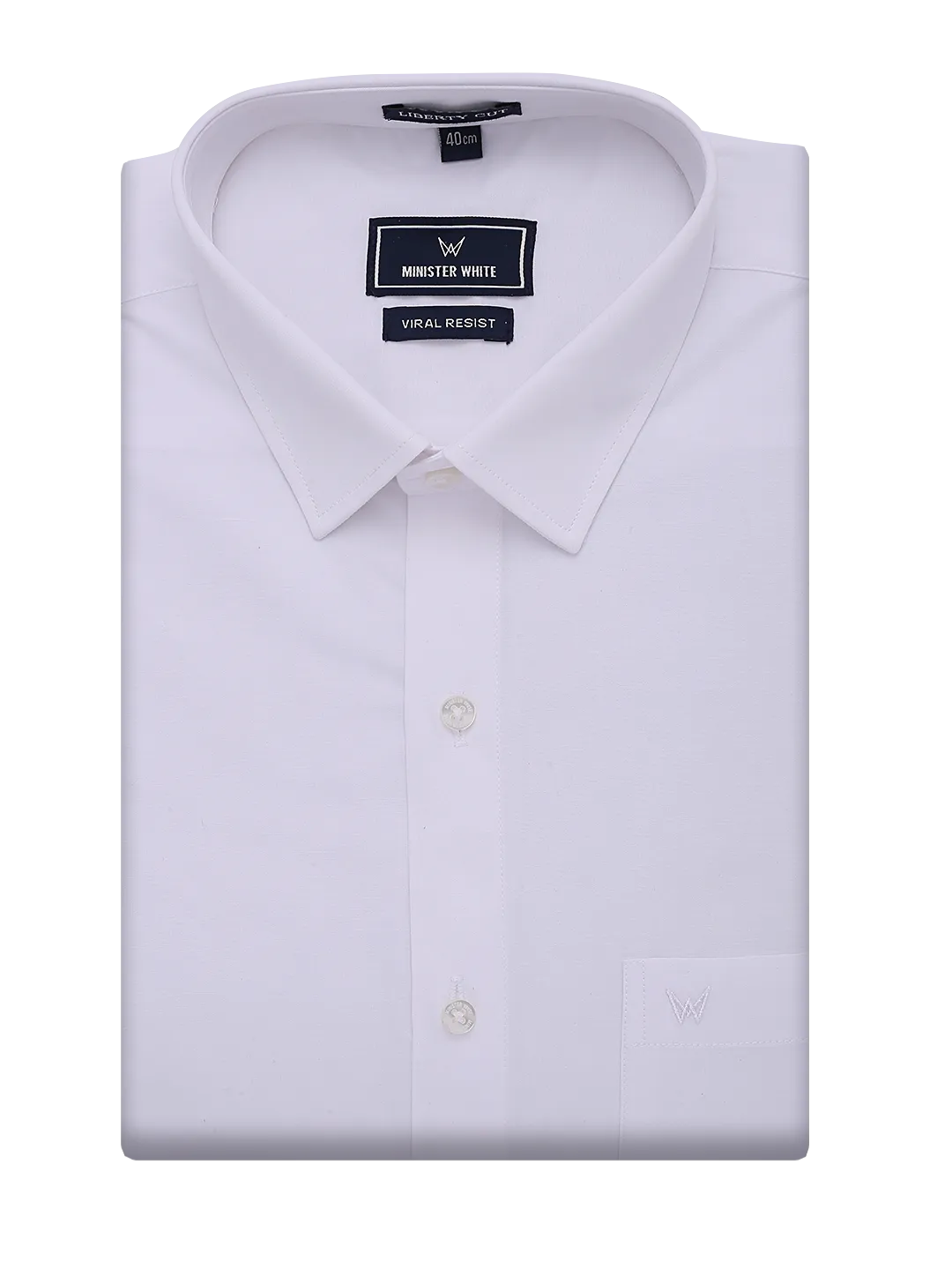 Mens Wrinkle Free White Regular Fit Shirt Viral Resistant