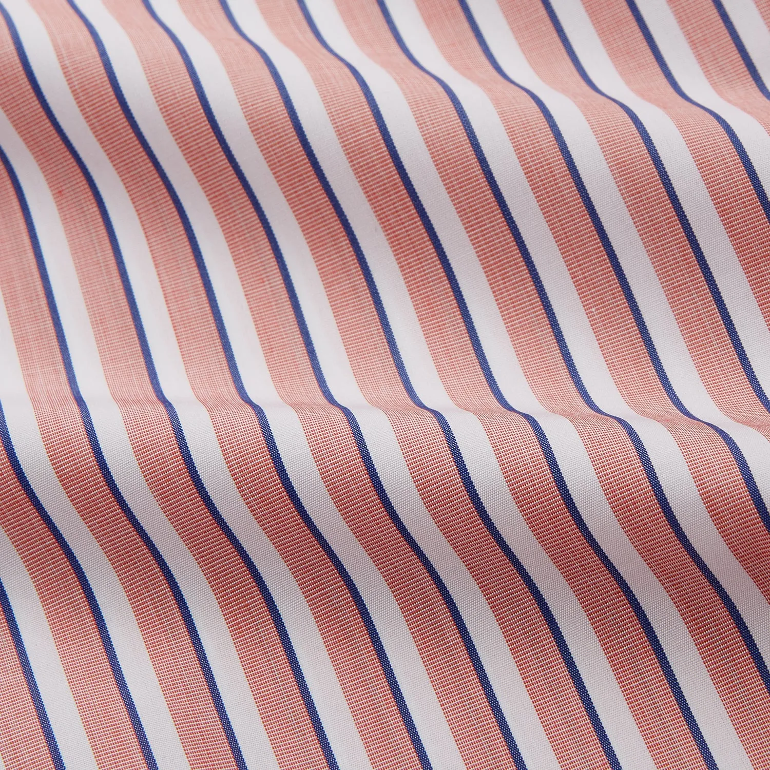 Orange and White Stripe Cotton Regular Fit Mayfair Shirt