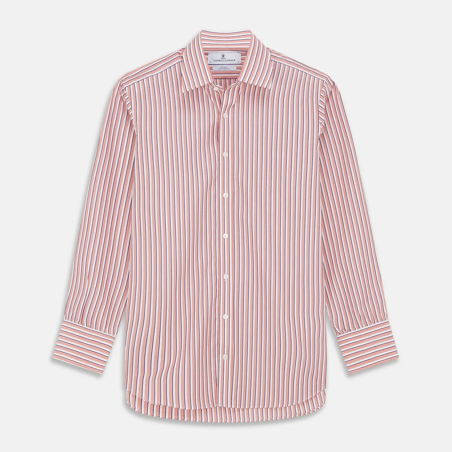 Orange and White Stripe Cotton Regular Fit Mayfair Shirt