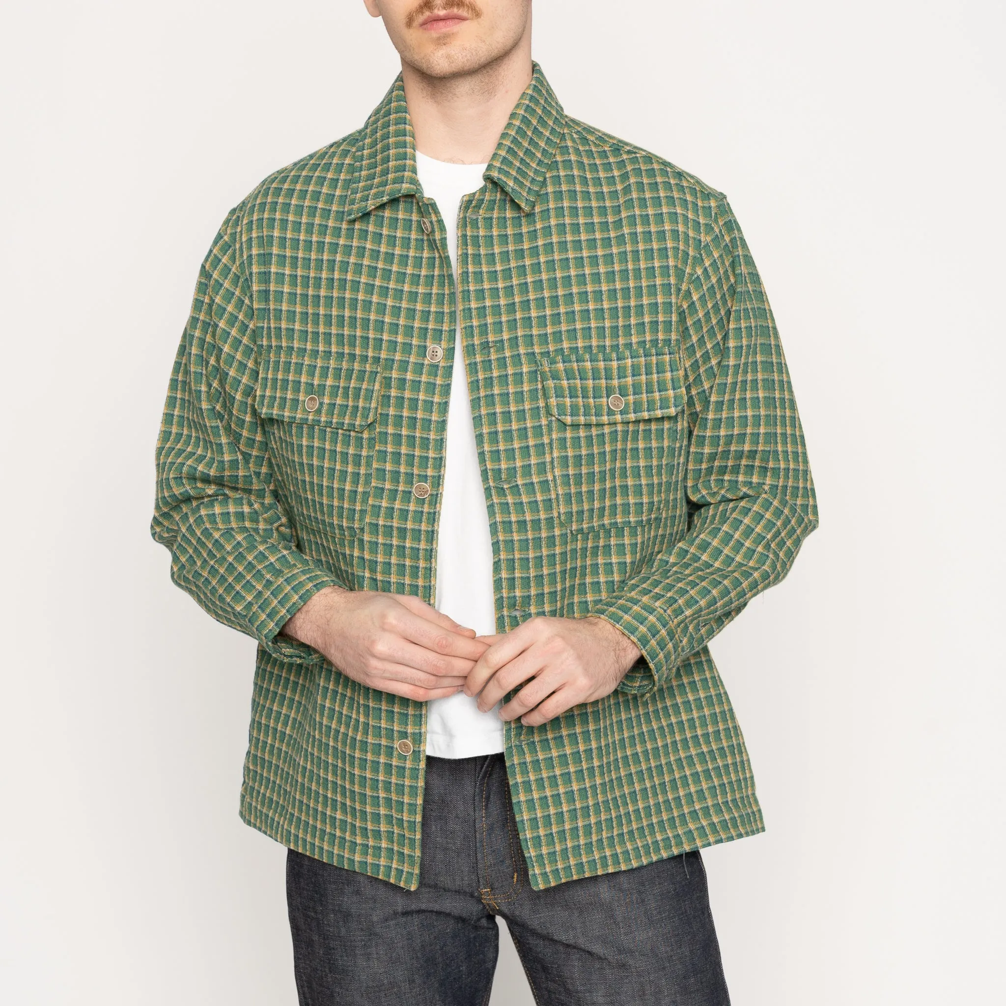 Over Shirt - Yarn Dyed Double Cloth - Green