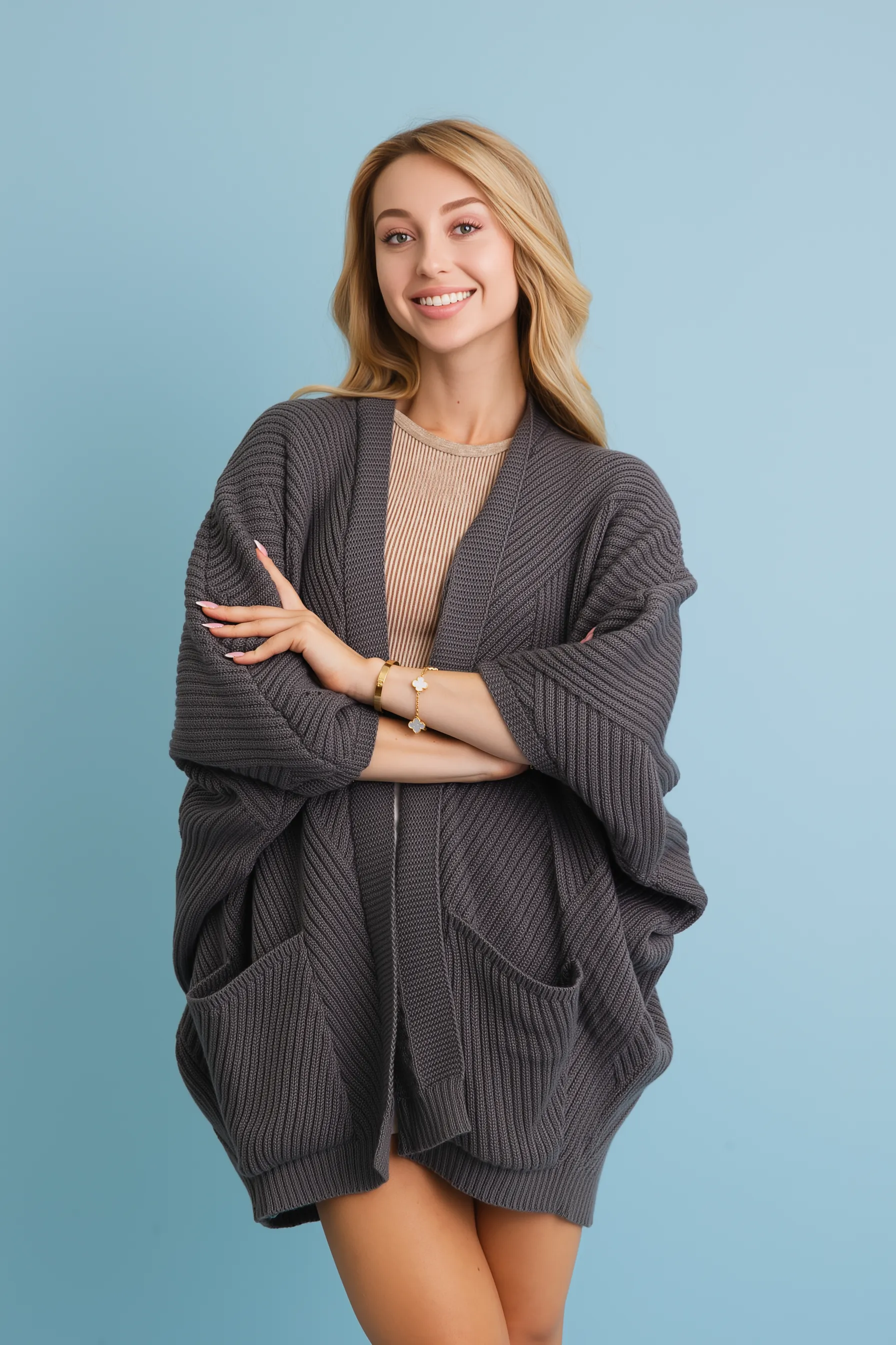 Ribbed Open-Front Knit Cardigan - Easy Layering 🧥