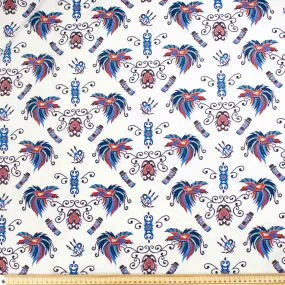 Sahara Printed Crepe Design-664 Blue Birds on White