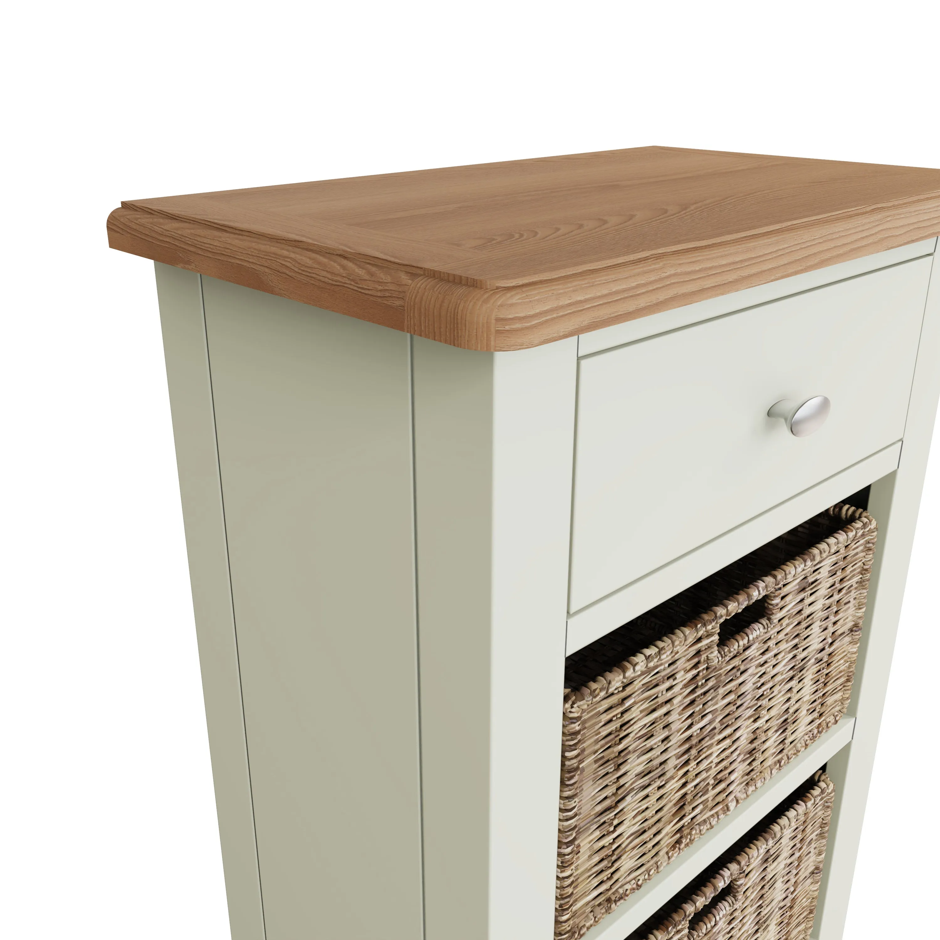 Salisbury Pure White Cabinet 1 Drawer 2 Basket 50 x 30 x 75 cm