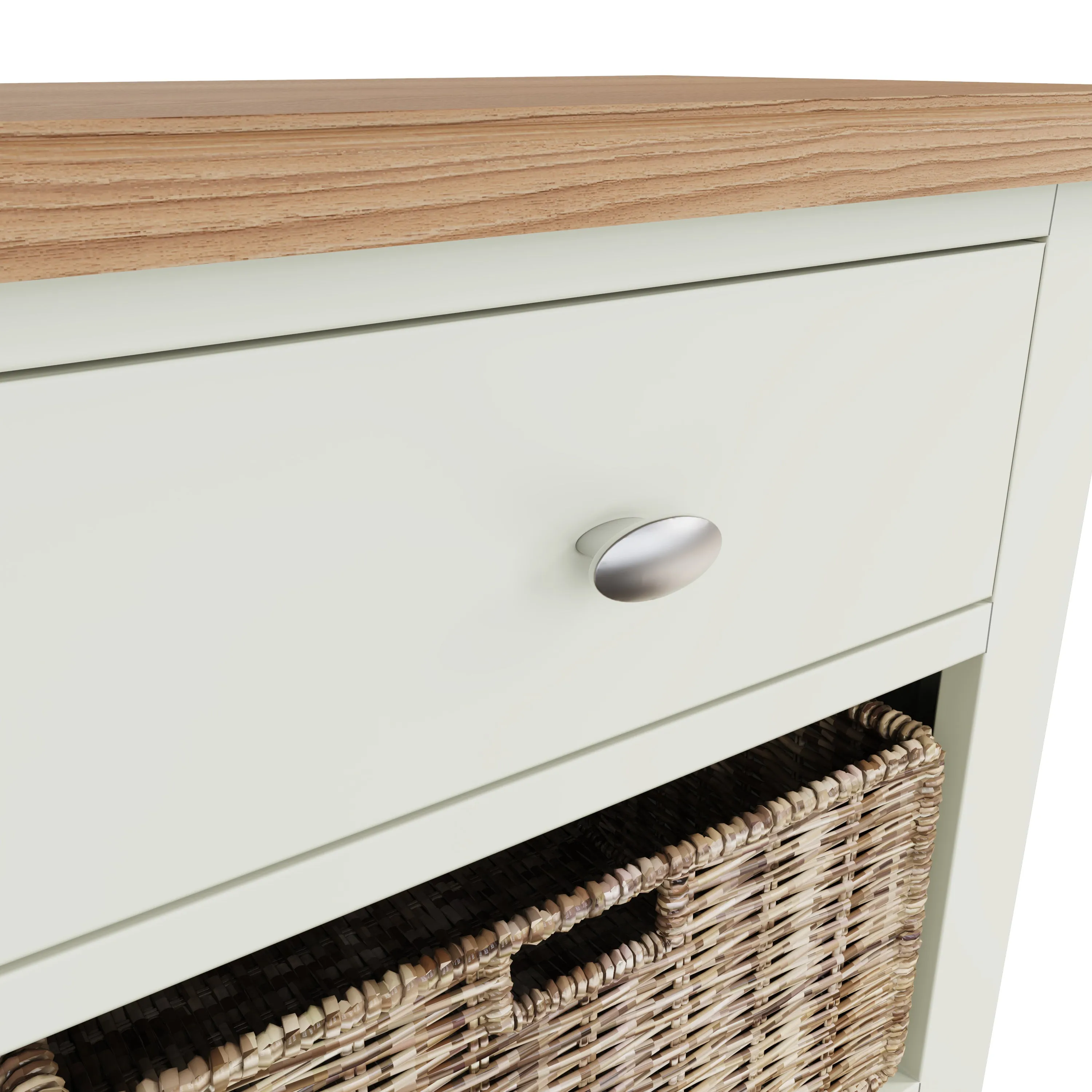 Salisbury Pure White Cabinet 1 Drawer 2 Basket 50 x 30 x 75 cm