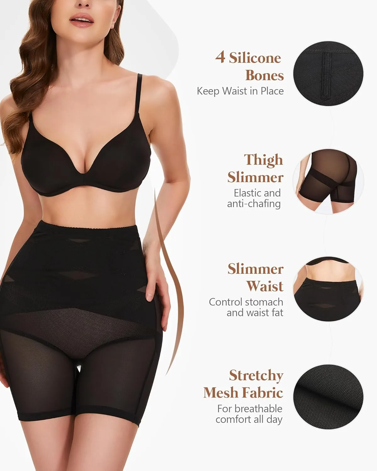 Shapewear Tummy Control Shorts - High Waisted Body Shaper Underwear Thigh Slimmer Panties Waist Trainer Girdle Panty