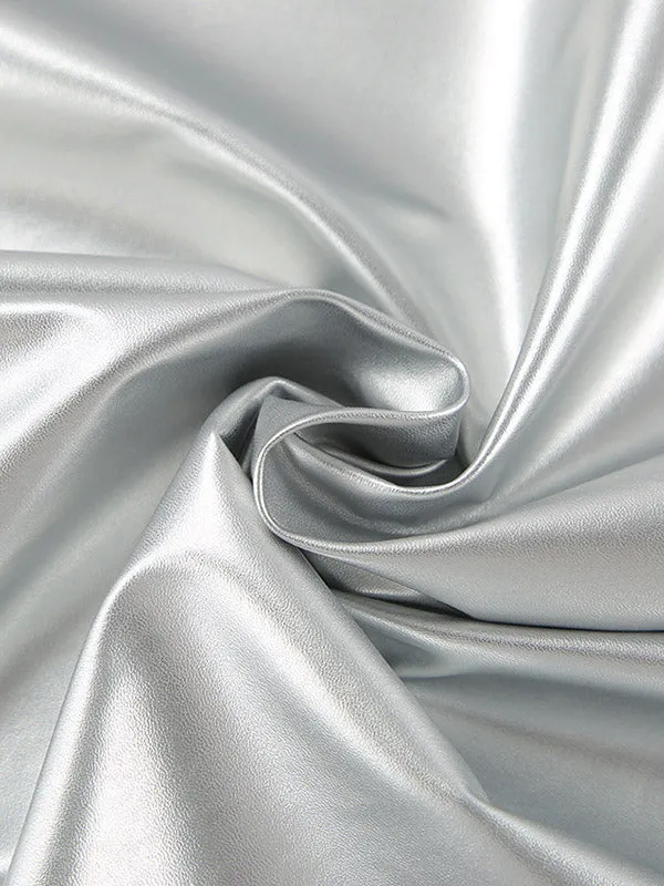 Shiny Solid Color Split-side A-line Skirts Bottoms