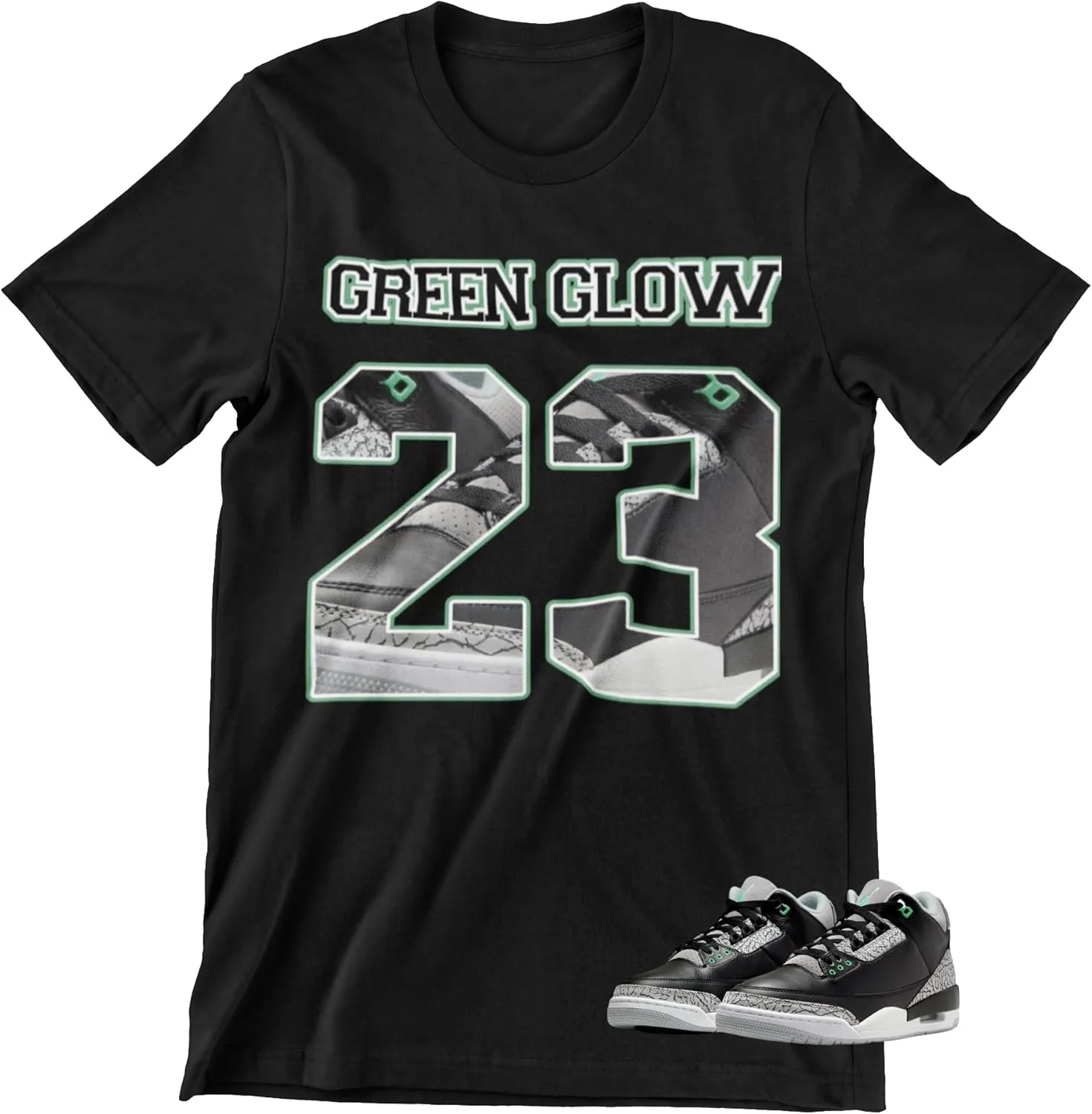 Shirt to Match Jordan 3 Green Glow Sneakers, Men's Graphic Tee.