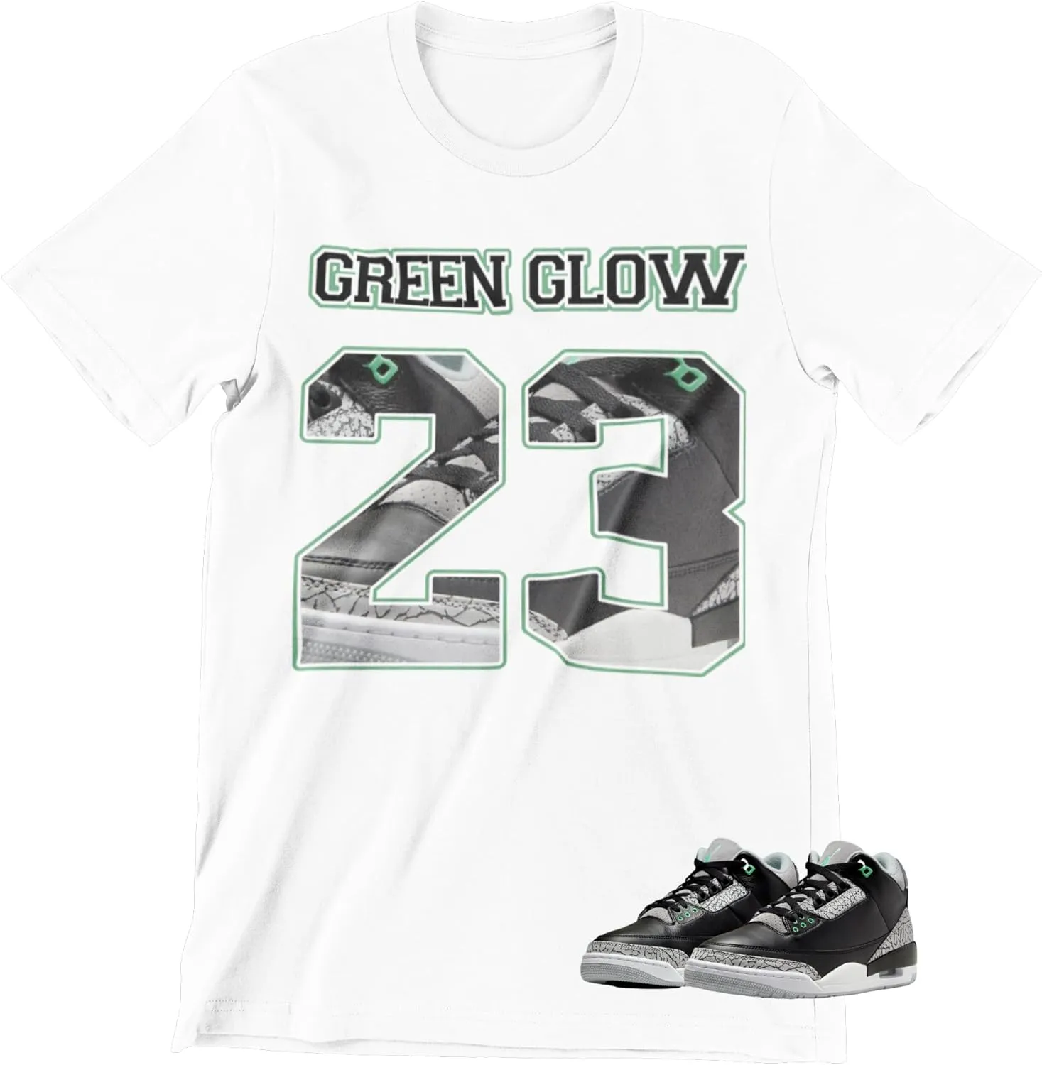 Shirt to Match Jordan 3 Green Glow Sneakers, Men's Graphic Tee.