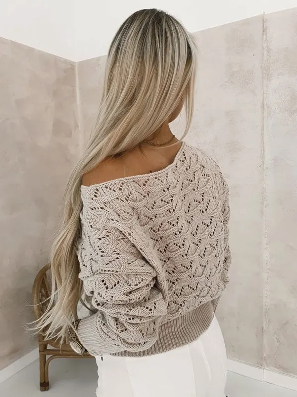 Stay Warm in Knit Luxury Fancy Boatneck Sweater