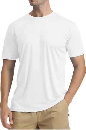Sun Protection Shirts for Men Short Sleeve Moisture Wicking Quick Dry Breathable Lightweight Stretch Fishing Shirts