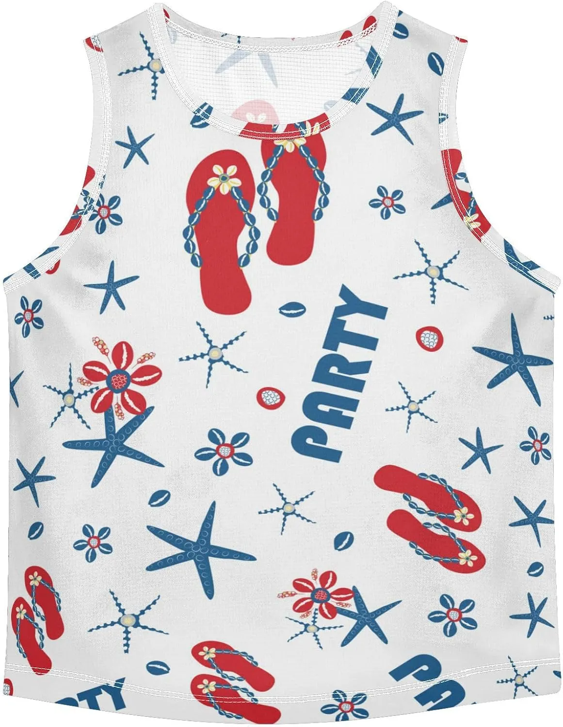 susiyo Patriotic Flip Flop Starfish Boys Sleeveless Tank Top Toddler Athletic T Shirts