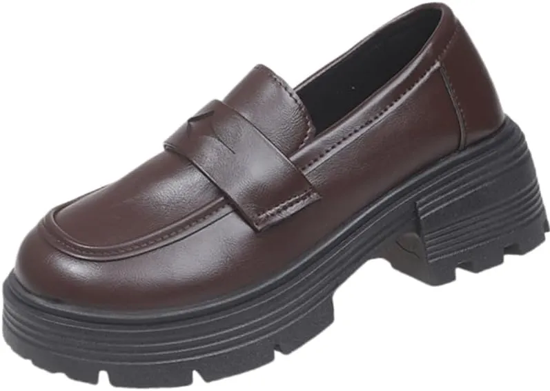 Women's Platform Oxfords - Comfortable Chunky Low Heel, All Seasons, Casual Attire Footwear